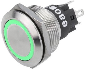 EAO 82-6151.1134 Seria 82 Podświetlany przycisk Mom 22mm Zielony 24V Term lutowany Przycisk eao 82-6151.1134, 22.30 mm, 1 szt.