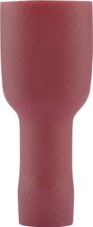 Konektor żeński, pełna izolacja PCW, tuleja, 6.3x0.8 mm, 0.5-1.0 mm2, czerwony