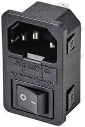 Złącze męskie IEC TRU COMPONENTS TC-10088420, styki: 3, 250 V, 10 A, 1 szt.