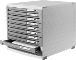 Szafka z szufladami HAN 1510-19 szary błyszczący DIN A4, DIN B5, DIN C4 Ilość szuflad: 10