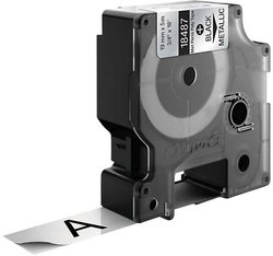 Taśma do nadruku DYMO S0718200, 19 mm x 5.5 m, Kolor taśmy: metaliczny / Kolor nadruku: czarny