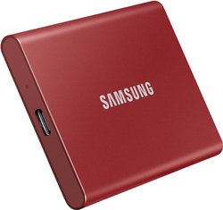 Samsung Portable T7 2 TB Dysk zewnętrzny SSD USB 3.2 Gen 2 czerwony PC/Mac MU-PC2T0R/WW