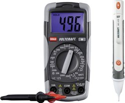 Zestaw pomiarowy VOLTCRAFT 1214405, multimetr cyfrowy + tester napięcia CAT III 600 V