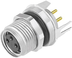 Złącze kablowe z gwintem M8 i osłoną Binder 09 3418 81 03, 3-Pin, 60 V, 4 A