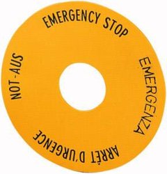 Tabliczka opisowa okrągły (Ø x W) 60 mm x 60 mm NOT-AUS (de, en, fr, it) żółty Eaton SRT1 1 szt.