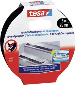 tesa® taśma antypoślizgowa do kąpieli i pod prysznic — wodoodporna taśma samoprzylepna zapobiegająca upadkom w wilgotnym otoczeniu Taśma antypoślizgowa tesa 55587-00002-11, (D x S) 5 m x 25 mm, 5 m, 1 szt.