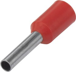 Końcówka rurkowa TRU COMPONENTS E100-18RD 1091298, Izolowane częściowo, 10 mm² x 18 mm, 100 szt.