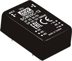 Moduły przetwornicy MEANWELLL DC/DC serii SCW20 DIP24/DIL24 Obudowa Pojedyncze wyjście Stosunek napięcia wejściowego: 2:1 Moc: 20W regulowana Moduł przetwornicy DC/DC Mean Well SCW20C-05 SCW20C-05, 20 W, 4 A, 1 szt.