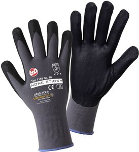 Rękawice robocze L+D worky FOAM Nylon NITRILE 1158-8, Rozmiar rękawic: 8, M, czarny, szary
