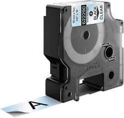 Taśma do nadruku  DYMO IND RHINO 622290 poliester Kolor taśmy: przezroczysty Kolor nadruku:czarny 19 mm 5.5 m