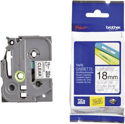Taśma do nadruku Brother TZE141, 18 mm x 8 m, Kolor taśmy: przeźroczysty / Kolor nadruku: czarny