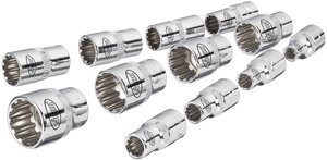 Zestaw kluczy nasadowych Multiprofil 6,3 mm (1/4''), 12-częściowy Zestaw nasadek Vigor V1897, 4 - 14 mm, 1/4'' (6,3 mm), 12 elem.