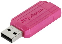 Pamięć USB firmy Verbatim PinStripe128 GB różowy Pendrive USB Verbatim 49460, 1 szt.