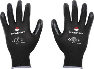 TOOLCRAFT  TO-5621526 Polyester, Nitryl Rękawice robocze Rozmiar rękawic: 7 EN 388   CAT II 1 par(a)