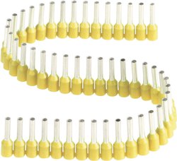 Końcówki kablowe tulejkowe, kołnierz, 0.3-0.5 mm2 x 8 mm, żółte, taśma 50 szt.