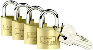 Kłódka Burg Wächter 4er Set Set Quadro 222 30 SB  Samozatrzaskowa   z zamkiem kluczykowym
