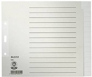 Rejestr Leitz 1224 DIN A4, Szeroki pusty papier odporny na wilgoć szary 15 zakładek