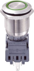 Przełącznik wciskany, wandaloodporny zatrzask TRU COMPONENTS LAS1-BGQ-11ZE/G/12V, 1 x wył/wł, IP67, 1 szt.