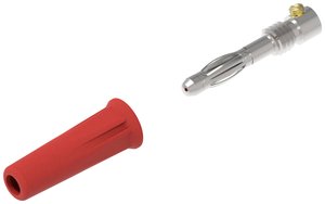 Wtyk bananowy ø4mm z przykręcaną izolatorem, kolor czerwony, złącze śrubowe M3 Electro PJP 1060-C-CD1-R Listwa pin - męska 1 szt.