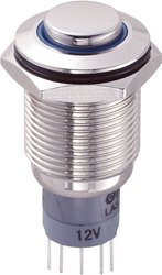 Przełącznik wciskany, wandaloodporny zatrzask TRU COMPONENTS LAS2GQH-11ZE/B/12V/N/P, 1 x wł/wł, 1 szt.