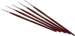 Pędzel modelarski z włosiem z kuny, Zahn, zestaw rozm. 5x0, 3x0, 00, 0, 1.