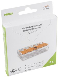 Złącze zaciskowe WAGO 221-415/996-008, PIN: 5, 8 szt.