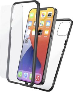 Hama Cover Magnetic+Glas Cover Apple iPhone 12 Pro czarny, przeźroczysty Pyłoszczelna, Odporny na wstrząsy