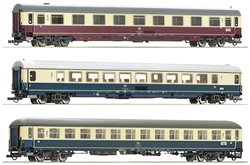 Pociąg osobowy Roco 74036 H0 zestaw 3 samochodów osobowych EC 24 &quot,Erasmus&quot, DB 1. klasa typ Avmz 111.2, 2. klasa typ Bpmz 291.2, 2. klasa typ Bm 235