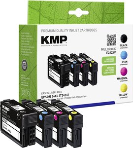 Wkład atramentowy KMP do Epson Workforce Pro WF-3720, 34XL, czarny, cyjan, magenta, żółty atrament KMP E222XV 1637,4005, 1 zest.