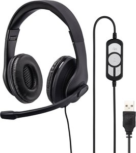 Zestaw słuchawkowy On Ear Hama  HS-USB300 Stereo czarny