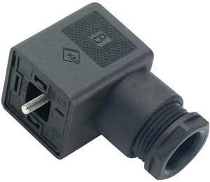 Złącze wtykowe do zaworu elektromagnetycznego, wersja A, seria 210 czarny  Ilość styków:2+PE binder Zawartość: 1 szt.