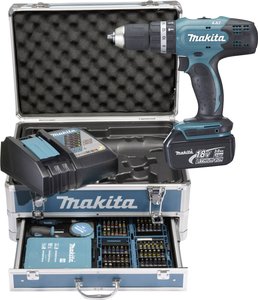 Makita   2-biegowa-Wkrętarka udarowa akumulatorowa  zaw. 2 akumulatory, zaw. walizkę, zaw. akcesoria