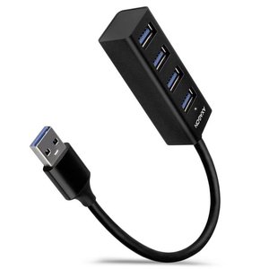 Hub USB 3.0 AXAGON AXAGON HUE-M1A Superspeed USB-A Mini Hub, 4x USB 3.0 - 20cm, schwarz 4 porty  czarny