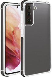 Vivanco Safe Steady Futerał backcase Samsung Galaxy S21 (5G) czarny, przeźroczysty Ładowarka indukcyjna, Bryzgoszczelny, Odporny na wstrząsy, Wodoodporny