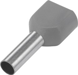 Podwójna końcówka TRU COMPONENTS TE40-12GY 1091315, z częściową izolacją , 4 mm²  x 12 mm, 100 szt.