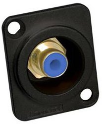 Złącze męskie RCA/Cinch Amphenol ACJB-BLU, złocony, złącze żeńskie z kołnierzem, 1 szt.