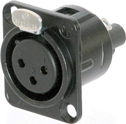 Złącze męskie XLR NC3FD-S-1-B Neutrik NC3FD-S-1-B złącze żeńskie z kołnierzem, wyjście proste Ilość styków: 3 czarny 1 szt.