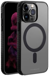 Vivanco Mag Solid Elite Futerał backcase Apple iPhone 14 Pro przeźroczysty, czarny Kompatybilny z MagSafe, Odporny na wstrząsy