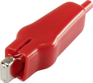 Zacisk krokodylowy TRU COMPONENTS 93038c55 1386722  Długość: 75 mm czerwony 1 szt.