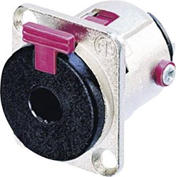 Gniazdo montażowe jack Neutrik NJ 3 FP 6 C, z kołnierzem, blokowane, 6.3 mm, 2-3-pin