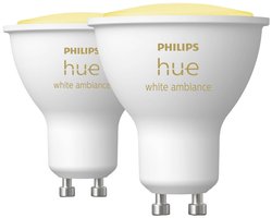 Zestaw dwóch żarówek LED Philips Lighting Hue White Ambiance GU10 Doppelpack 2x350lm Hue 871951434012100 8.6 W