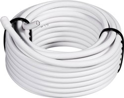 Kabel koncentryczny TRU COMPONENTS 1562132, Średnica zewnętrzna: 6.60 mm, RG6 /U, 75 Ω, 65 dB, biały, 100 m