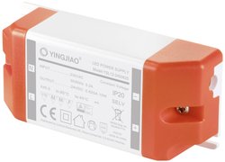 Transformator LED o stałym napięciu 15 W 1,25 A homologacja meblowa, przepięciowa, montaż na powierzchniach palnych   Transformator LED  Stałonapięciowy    nie nadaje się do ściemniania, Zabezpieczenie przed przeciążeniem 1 szt.