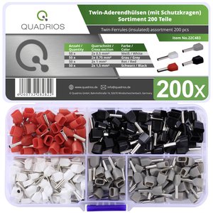 Zestaw końcówek rurkowych Quadrios 22C483 22C483, Izolowane częściowo, 200 szt.