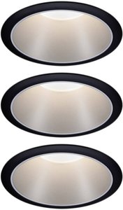 EBL Zestaw Cole Coin 3StepDim rd sztywny LED 3x6W 2700K 230V czarny/srebrny mt/pl Lampa do zabudowy Paulmann Cole Coin 93408 Zestaw 3-elementowy 18 W 460 lm