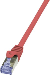 Kabel LAN LogiLink CQ3094S, 1 szt., RJ45, CAT 6a, S/FTP, 10.00 m, czerwony