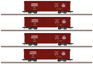 Z Zestaw 4 wagonów skrzyniowych z Union Pacific Wagon towarowy Märklin 82497 Z