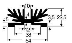 Radiator Fischer Elektronik SK 65 37,5 SA-1 X M3 3.5 K/W