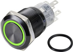 Przycisk TRU COMPONENTS LAS1-AGQ-22E/G/12V/A TC-9428180, 19 mm, 250 V/AC, 3 A, 1 szt.