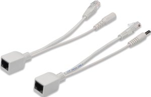 Zestaw kabli DIGITUS Professional Passive PoE, 1x kabel splitter PD, 1x kabel PSE iniektora, średnica złącza 5,5mm / 2,1mm Digitus DN-95001 Zestaw kabli PoE (rozdzielacz + injektor) 10 / 100 MBit/s Pasywny